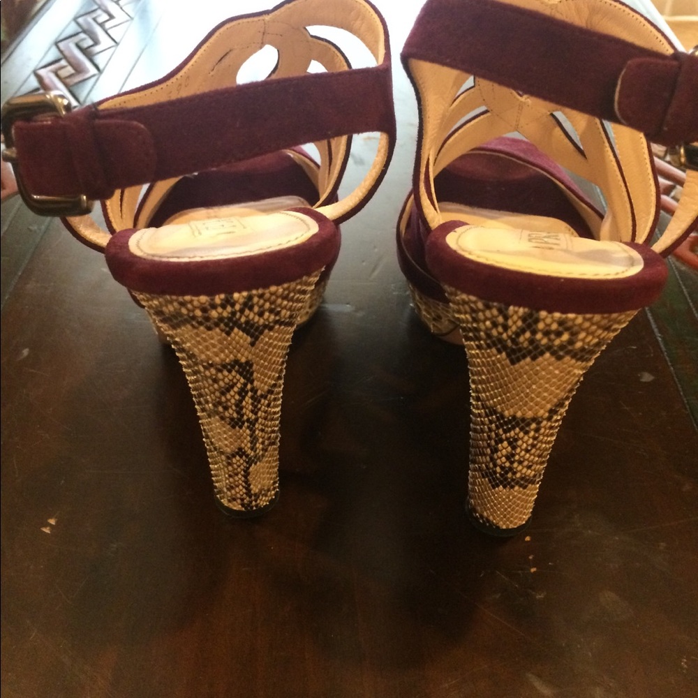 Prada python heel suede sandals - Picture 4 of 7